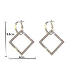 Shiny Silver Geometric Square Drop Dangle Earrings Party Cocktail Fashion Jewelry Earrings - EonShoppee