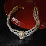 Super Elegant Multi Layer Simulated Pearl Choker Collar Necklace Traditional Wedding Fashion Jewelry
