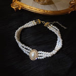 Super Elegant Multi Layer Simulated Pearl Choker Collar Necklace Traditional Wedding Fashion Jewelry