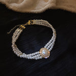 Super Elegant Multi Layer Simulated Pearl Choker Collar Necklace Traditional Wedding Fashion Jewelry