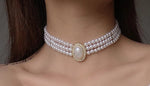 Super Elegant Multi Layer Simulated Pearl Choker Collar Necklace Traditional Wedding Fashion Jewelry