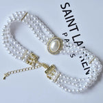 Super Elegant Multi Layer Simulated Pearl Choker Collar Necklace Traditional Wedding Fashion Jewelry