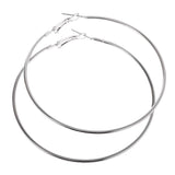 Large 70mm Sterling Silver Plated Fashion Jewelry Hoops - EonShoppee