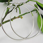 90 mm Sterling Silver Plated Women Fashion Jewelry Large Hoop Earrings - EonShoppee