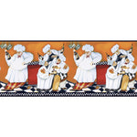 Chef's A Cooking Border Fat Chef Prepasted Wallpaper Kitchen Cafe Wall Decor - EonShoppee
