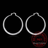 High Quality Real 925 Sterling Silver Stamped Hip Hop 50 mm Fashion Hoop Earrings