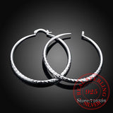 High Quality Real 925 Sterling Silver Stamped Hip Hop 50 mm Fashion Hoop Earrings