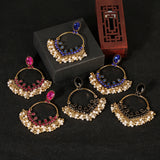 Exclusive Blue Over Sized Chandbali Earrings Ethnic Indian Jewelry Long Jhumka Earrings