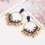 Exclusive Blue Over Sized Chandbali Earrings Ethnic Indian Jewelry Long Jhumka Earrings