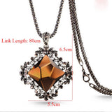 Trendy Modern & Stylish Long Sweater Chain Champagne Glass Flower Pendant Necklace For Women