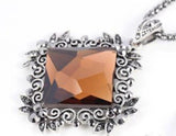 Trendy Modern & Stylish Long Sweater Chain Champagne Glass Flower Pendant Necklace For Women