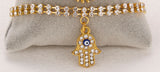 Gold Plated CZ Crystal Evil Eye Chain Bracelet for Women Fashion Jewelry Charm Bracelet