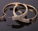 Gold Plated 6cm Big Circle Wide Hoop Earrings for Women Party wear Fashion Jewelry Earrings