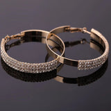 Gold Plated 6cm Big Circle Wide Hoop Earrings for Women Party wear Fashion Jewelry Earrings