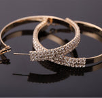 Gold Plated 6cm Big Circle Wide Hoop Earrings for Women Party wear Fashion Jewelry Earrings