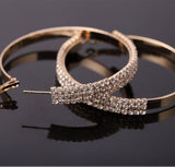 Gold Plated 6cm Big Circle Wide Hoop Earrings for Women Party wear Fashion Jewelry Earrings