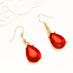 3pc Bridal Fashion Jewelry Set Chunky Luxury Red Crystal Necklace and Earrings