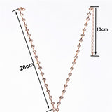 Luxury Rose Gold Long Sweater Chain Pendant Statement Fashion Jewelry Necklace for Women