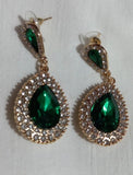 High Quality Emerald Green Crystal Drop Dangle Evening Fashion Jewelry Statement Earrings