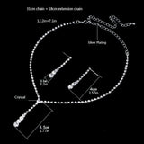 Dazzling Silver Long Necklace & Drop Earrings Fashion Jewelry Set - Evening Dress Cocktail Wedding Jewelry