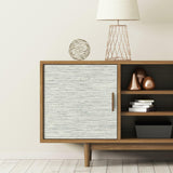 Faux Grasscloth Grey Peel & Stick Wallpaper - EonShoppee