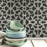 Black/White Scroll Gate Peel & Stick Wallpaper - EonShoppee