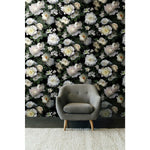 Black Photographic Floral Peel & Stick Wallpaper Mural - EonShoppee