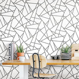 Black Fracture Peel & Stick Wallpaper - EonShoppee