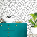 Black Fracture Peel & Stick Wallpaper - EonShoppee