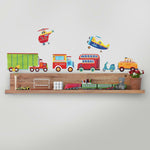 Cars And Trucks Transportation Peel And Stick Wall Decals - EonShoppee