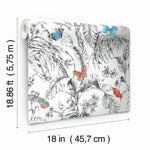 Butterfly Sketch Peel & Stick Wallpaper - EonShoppee