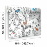 Butterfly Sketch Peel & Stick Wallpaper - EonShoppee