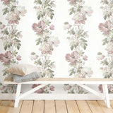 Vintage Floral Stripe Peel & Stick Wallpaper - EonShoppee