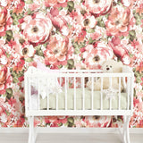 Watercolor Floral Peel & Stick Wallpaper Mural - EonShoppee