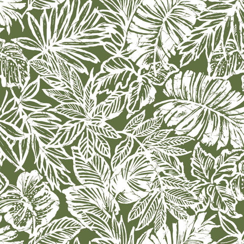 Batik Tropical Leaf Peel & Stick Wallpaper - EonShoppee