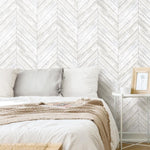 Herringbone Wood Boards Peel & Stick Wallpaper - EonShoppee
