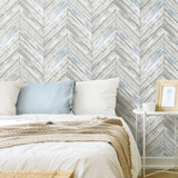 Herringbone Wood Boards Peel & Stick Wallpaper - EonShoppee