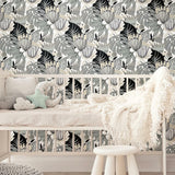 Retro Tropical Leaves Peel & Stick Wallpaper - EonShoppee
