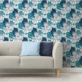 Retro Tropical Leaves Peel & Stick Wallpaper - EonShoppee