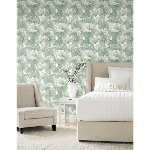 RoomMates Gingko Leaves Peel & Stick Wallpaper - EonShoppee