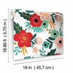 RoomMates Poppy Floral Peel & Stick Wallpaper - EonShoppee
