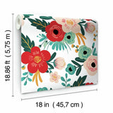RoomMates Poppy Floral Peel & Stick Wallpaper - EonShoppee