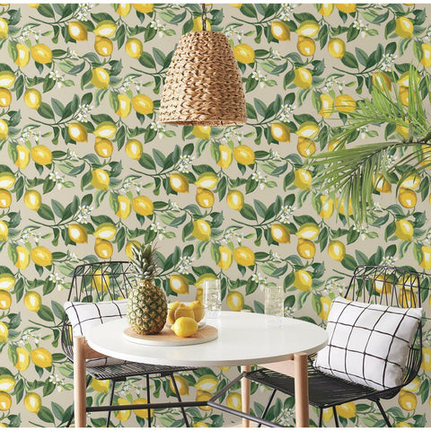RoomMates Lemon Zest Peel & Stick Wallpaper - EonShoppee