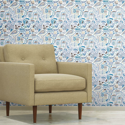 RoomMates Mod Faces Peel & Stick Wallpaper - EonShoppee