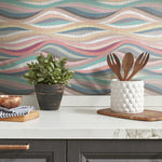 RoomMates Mosaic Waves Peel & Stick Wallpaper