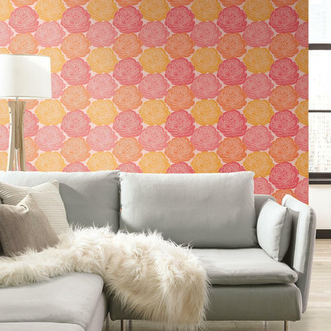 RoomMates Bed Of Roses Peel & Stick Wallpaper - EonShoppee