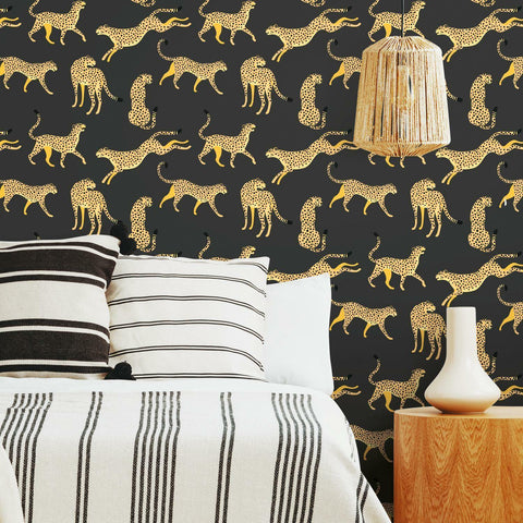 RoomMates Cheetah Cheetah Peel & Stick Wallpaper - EonShoppee