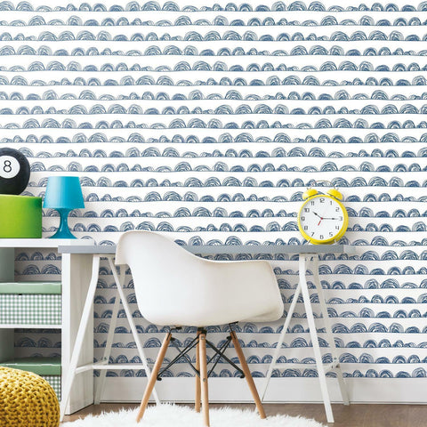 RoomMates Doodle Scallop Peel & Stick Wallpaper - EonShoppee