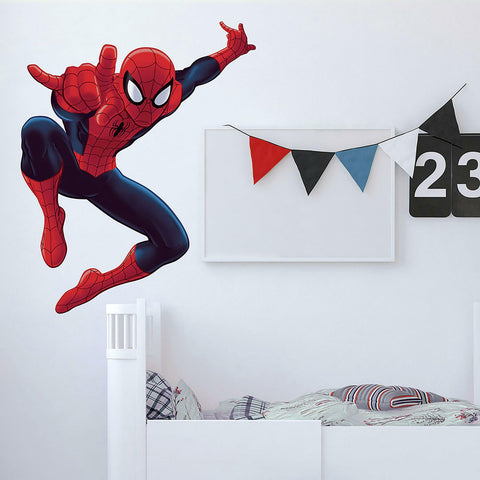 Ultimate Spider-Man Giant Peel And Stick Wall Decals 53" H Spiderman Mural Kids Room Decor