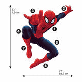 Ultimate Spider-Man Giant Peel And Stick Wall Decals 53" H Spiderman Mural Kids Room Decor